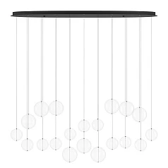 390344 Люстра диммируемая ESPARDELLO, 8X5,4W (LED), 3000K, 4080lm, L1480, B260, H2200, сталь, черный/стекло, прозрачный в Санкт-Петербурге