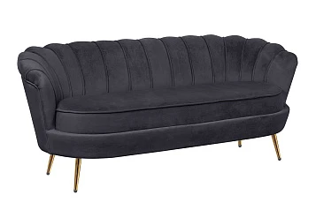 Трехместный диван ракушка для гостиниц Pearl Triple Black в Санкт-Петербурге