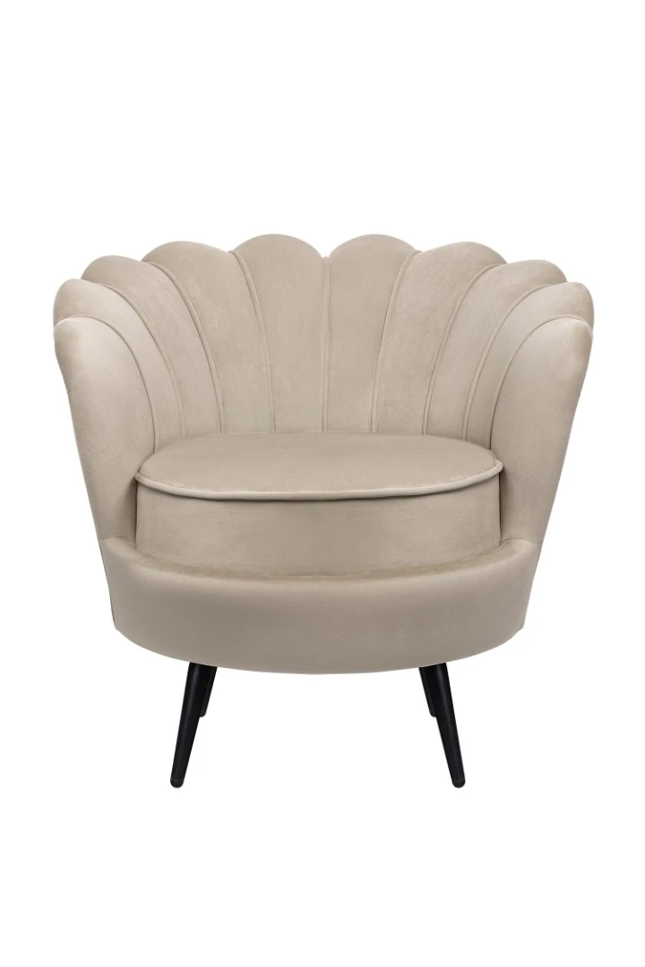 Низкое кресло ракушка Pearl Taupe на черных ножках в интернет-магазине в Санкт-Петербурге