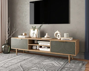 купить Комод "Line" с нишей низкий под TV R27/browngrey в Санкт-Петербурге