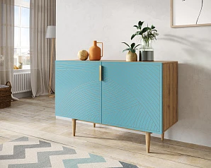 фото Комод с двумя дверками "Line" LN01/GR1/blue в интерьере в Санкт-Петербурге