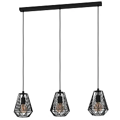 заказать стильные 43693 Подвесной потолочный светильник (люстра) STYPE, 3Х40W, E27, L950, B200, H1100, сталь, черный в Санкт-Петербурге