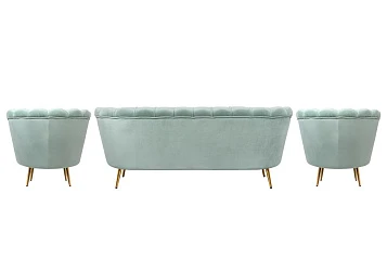 Комплект кресел и дивана ракушка Pearl Triple Green в Санкт-Петербурге