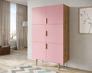 Большой комод с шестью дверками "Line" LN04/GR1/pink в интерьере в Санкт-Петербурге