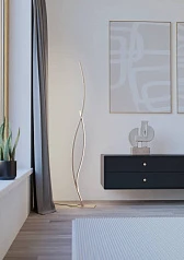 купить красивые 901214 Светодиодный торшер GRISOLIA, 20W(LED), H1290, сталь, коричн/ пластик, белый, 4000K, 2500lm в Санкт-Петербурге