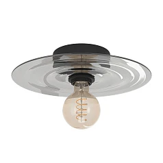 44028 Потолочная люстра LINTMILL, 1х40W (E27), H75, ?300, сталь, черный, / стекло, серый в интерьере в Санкт-Петербурге