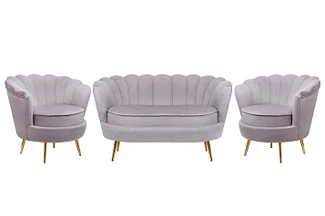 купить стильный Комплект кресел и дивана ракушка Pearl Double Grey в Санкт-Петербурге