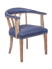 Мягкий стул с подлокотниками Tanner Blue Leather в Санкт-Петербурге