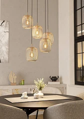 красивые 901125 Люстра ROMAZZINA, 5X40W (E27), ?500, сталь, песочный в интернет-магазине в Санкт-Петербурге