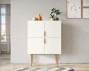 Малый комод с четырьмя дверками на высоких ножках "Line" LN13/GR1/beige в интернет-магазине в Санкт-Петербурге