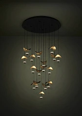 купить красивые 390341 Люстра диммируемая DRACERA, 17X2,3W (LED), 3000K, 4760lm, ?780, сталь, черный/сталь, черный, золотой в Санкт-Петербурге