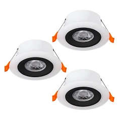 900915 Комплект встраиваемых светильников CALONGE, 3X4,8W (LED), 3000K, 1860lm, ?100, пластик, черный, белый в Санкт-Петербурге