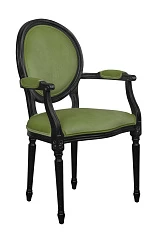 фото Мягкий стул с подлокотниками Delo Kora Arm Green в интерьере в Санкт-Петербурге