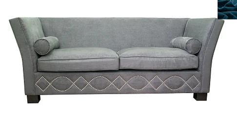 Диван арт-деко Volte Blue цвет синий в интерьере в Санкт-Петербурге