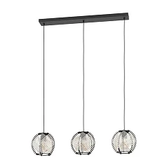 фото 44007 Подвесной светильник WAVERTON, 3х40W (E27), L920, B220, H1100, сталь черный / текстиль, дерево, белый, черный в интерьере в Санкт-Петербурге