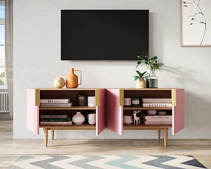 купить Комод под TV с четыремя дверками "Line" LN06/GR1/pink в интернет-магазине в Санкт-Петербурге