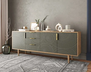 заказать стильные Комод "Line" удлиненный R25/browngrey в Санкт-Петербурге