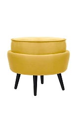 купить Пуф Pearl Adorn Yellow на черных ножках в Санкт-Петербурге