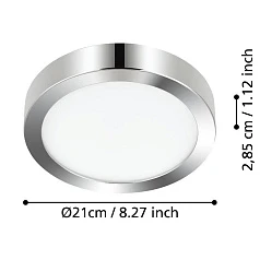 стильные 900641 Накладной светильник FUEVA 5, 17W (LED), 3000K, IP44, ?210, сталь, хром / пластик, белый в Санкт-Петербурге