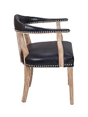 купить красивый Мягкий стул с подлокотниками Tanner Black Leather в Санкт-Петербурге