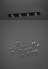 фото 390334 Люстра диммируемая ESPARDELLO, 8X5,4W (LED), 3000K, 4080lm, L1170, B200, H1500, сталь, черный/стекло, прозрачный в Санкт-Петербурге