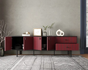 Комод с четырьмя дверками и двумя ящиками "Emerson" арт EM04/red/L на заказ в Санкт-Петербурге