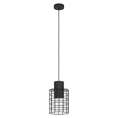 43625 Подвесной потолочный светильник (люстра) MILLIGAN, 1Х40W, E27, H1100, ?200, сталь, черный/белы в Санкт-Петербурге