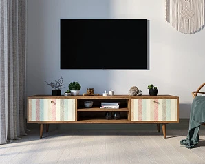 красивый Комод "Berber" с нишей низкий под TV принт 45 арт BB49/Print_45 в Санкт-Петербурге