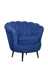 купить Низкое кресло ракушка Pearl синий на черных ножках в Санкт-Петербурге