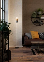 купить 44004 Торшер TOOTHILL, 1х40W (E27), L1535, ?150, сталь черный / затемненное стекло, черный прозрачный в интернет-магазине в Санкт-Петербурге