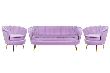 Комплект кресел и дивана ракушка Pearl Triple Purple в Санкт-Петербурге