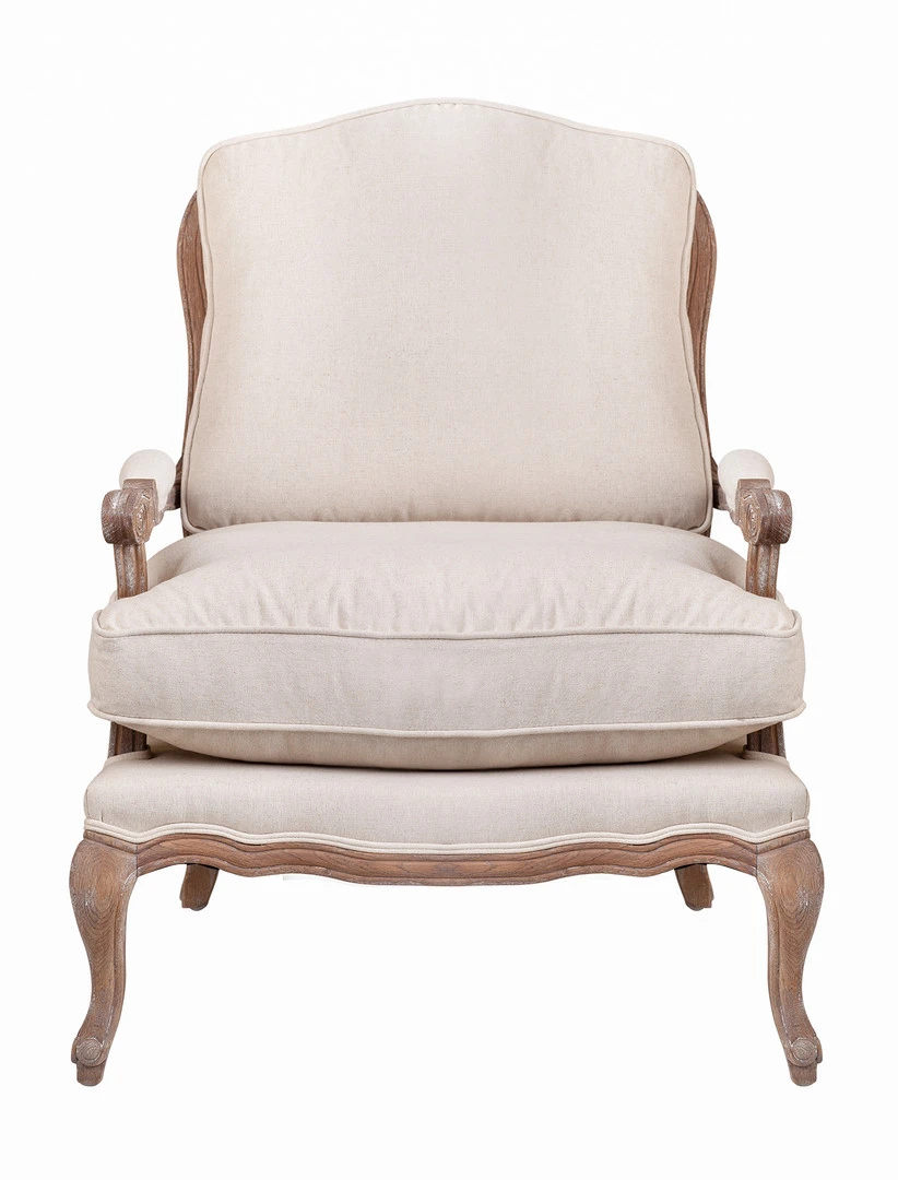 Мягкое полукресло с подлокотниками Niro Rattan Beige в интерьере в Санкт-Петербурге