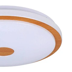 купить 900598 Настенно-потолочный светильник LANCIANO 1, LED 24W, 1900lm, H75, ?400, сталь, дерево, белый, коричневый/пластик с эффектом кристаллов, белый, х в Санкт-Петербурге