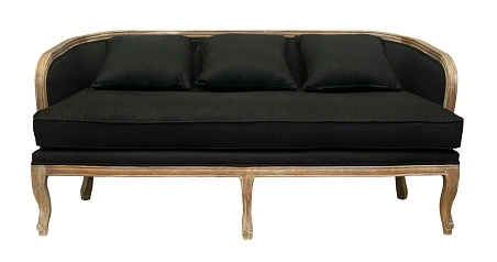 Диван ретро Nora черный в интерьере в Санкт-Петербурге