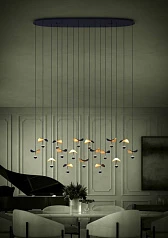 купить стильные 390343 Люстра диммируемая DRACERA, 17X2,3W (LED), 3000K, 4760lm, L1550, B330, H2200, сталь, черный/сталь, черный, золотой в интернет-магазине в Санкт-Петербурге