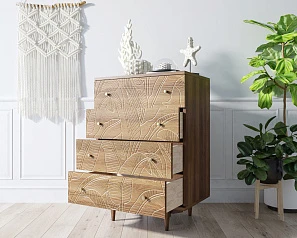 Комод "Boho" на 4 ящика джангл арт BH10 в Санкт-Петербурге