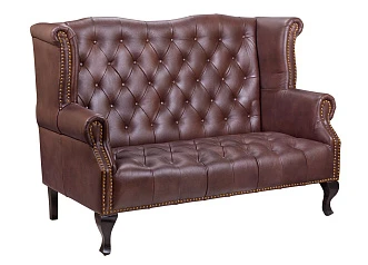 фото Кожаный дизайнерский диван Royal Sofa Brown в интерьере в Санкт-Петербурге