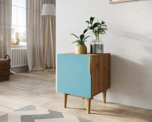 Тумбочка с дверкой "Line" LN08/GR1/blue в интернет-магазине в Санкт-Петербурге