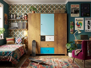 Шкаф "Акварель (Aquarelle)" трехстворчатый арт RE-46 в Санкт-Петербурге