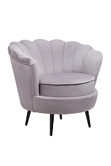 заказать Низкое кресло ракушка Pearl Grey на черных ножках в Санкт-Петербурге