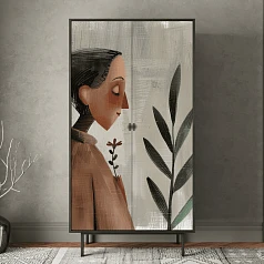 купить Шкаф двухдверный "Emerson Art Женщина с цветком" арт EM091/Art2 в Санкт-Петербурге