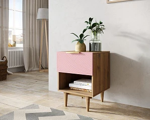 купить стильные Тумбочка с верхним ящиком "Line" LN10/GR1/pink в интернет-магазине в Санкт-Петербурге
