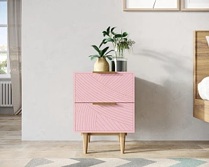 Тумбочка с двумя ящиками "Line" LN07/GR1/pink в Санкт-Петербурге