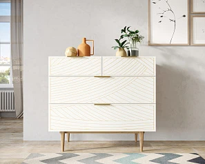 купить красивый Комод с четыремя ящиками "Line" LN14/GR1/beige в Санкт-Петербурге