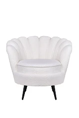 купить Низкое кресло ракушка Pearl цвет белый на черных ножках в Санкт-Петербурге