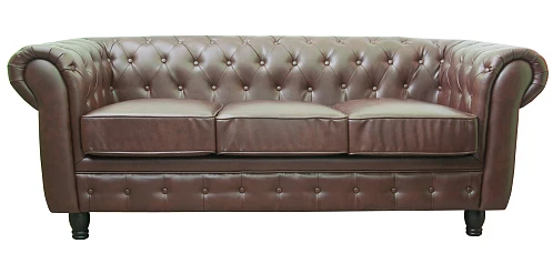 купить стильный Прямой трехместный диван Chesterfield Brown 3S цвет коричневый в Санкт-Петербурге