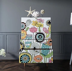 красивый Комод высокий "Berber"  арт BB10/Print_03 в Санкт-Петербурге