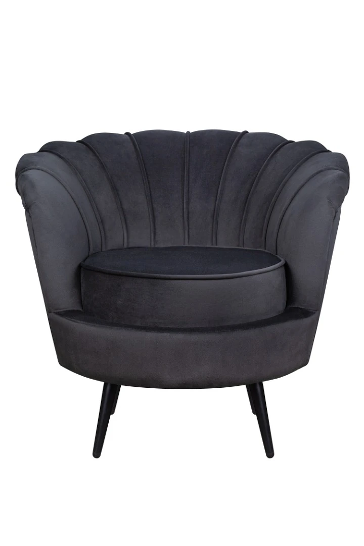 Низкое кресло ракушка Pearl черный на черных ножках в Санкт-Петербурге