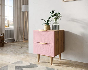 Тумбочка с двумя ящиками "Line" LN07/GR1/pink в Санкт-Петербурге