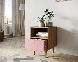 Тумбочка с нижним ящиком "Line" LN09/GR1/pink на заказ в интернет-магазине в Санкт-Петербурге